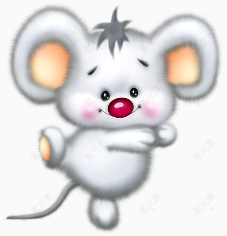 卡通手绘灰色小老鼠