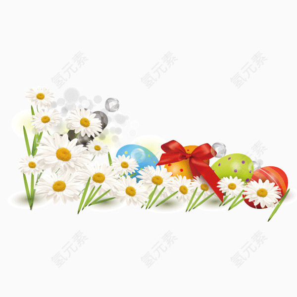 复活节彩蛋花卉背景矢量素材