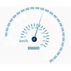 矢量表盘计数里程指针蓝色数字圆形