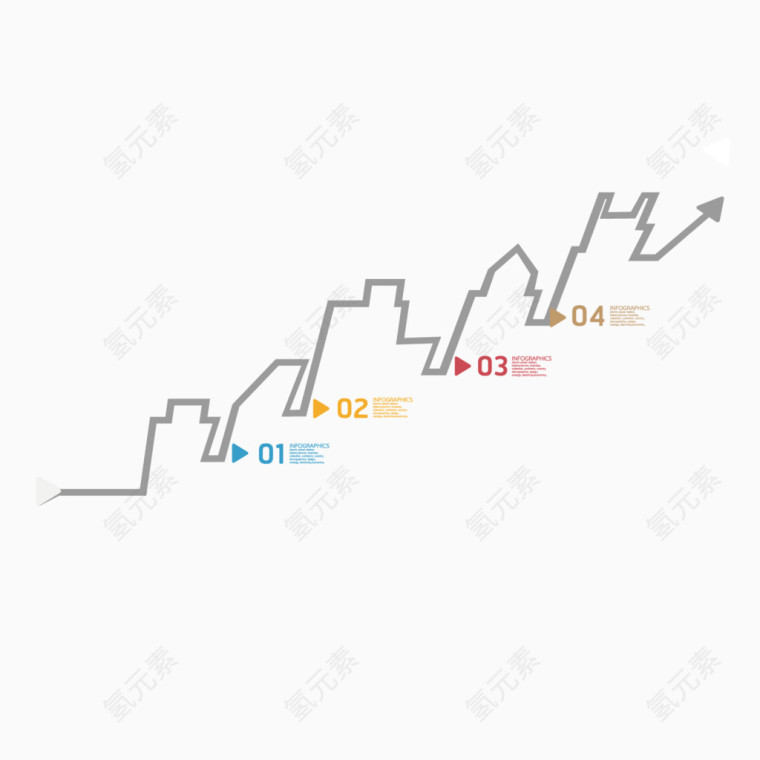 矢量折线介绍图讲解指示图