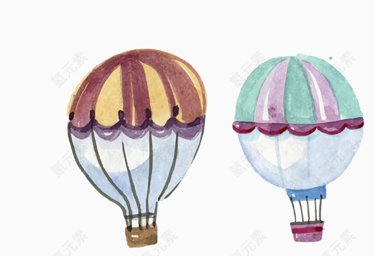 失灵彩色油画感两款热气球
