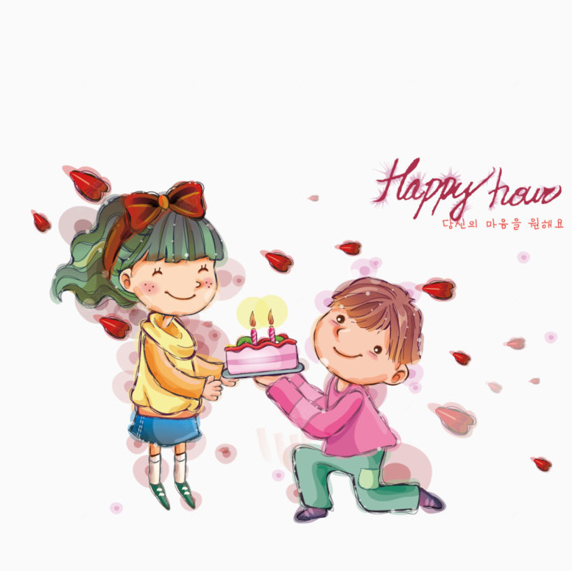 生日蛋糕给女朋友过生日的男子下载