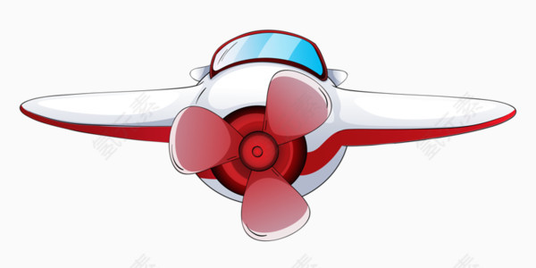 卡通动画飞机正面造型