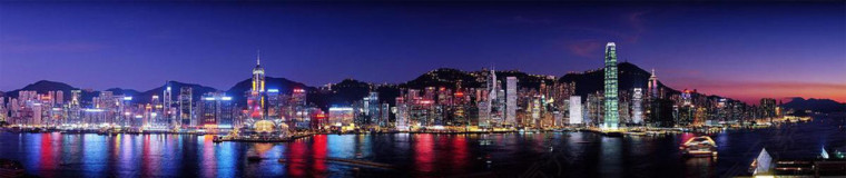 香港夜景全景图