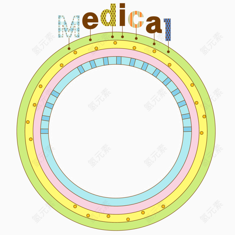 矢量彩色圈素材