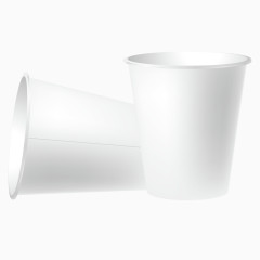 矢量一次性杯子纸杯白色质感