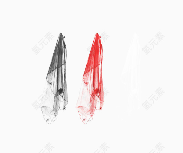 黑红白创意纱巾丝带