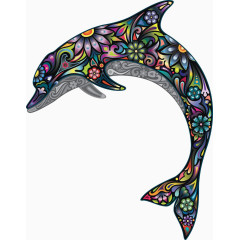 中国风经典纹理海豚