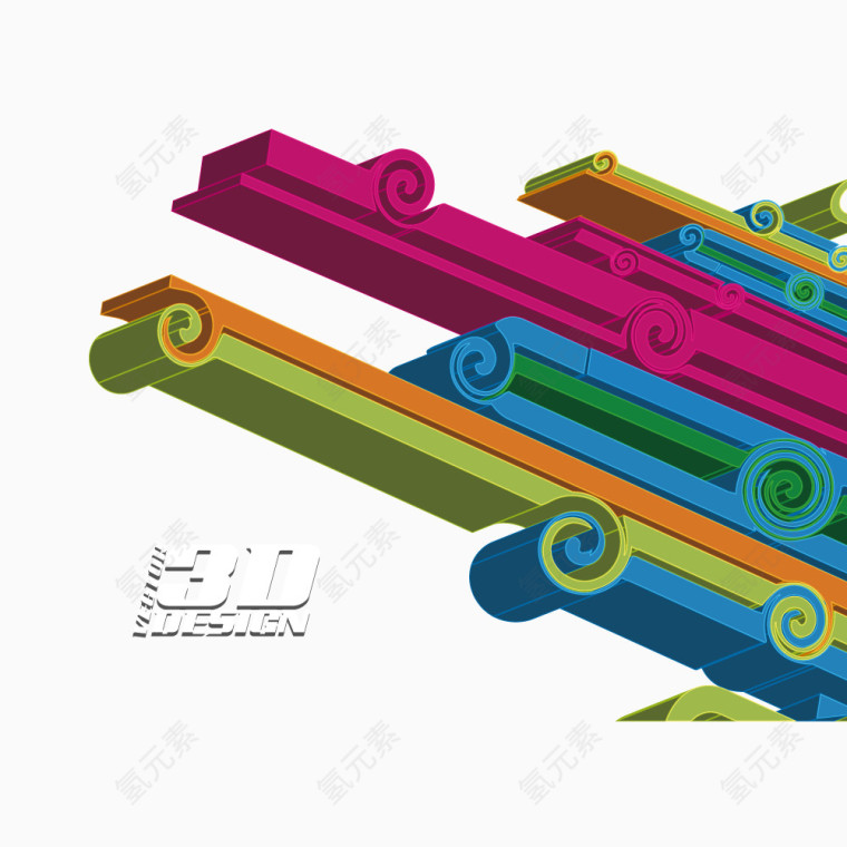 矢量图形装饰3d模型
