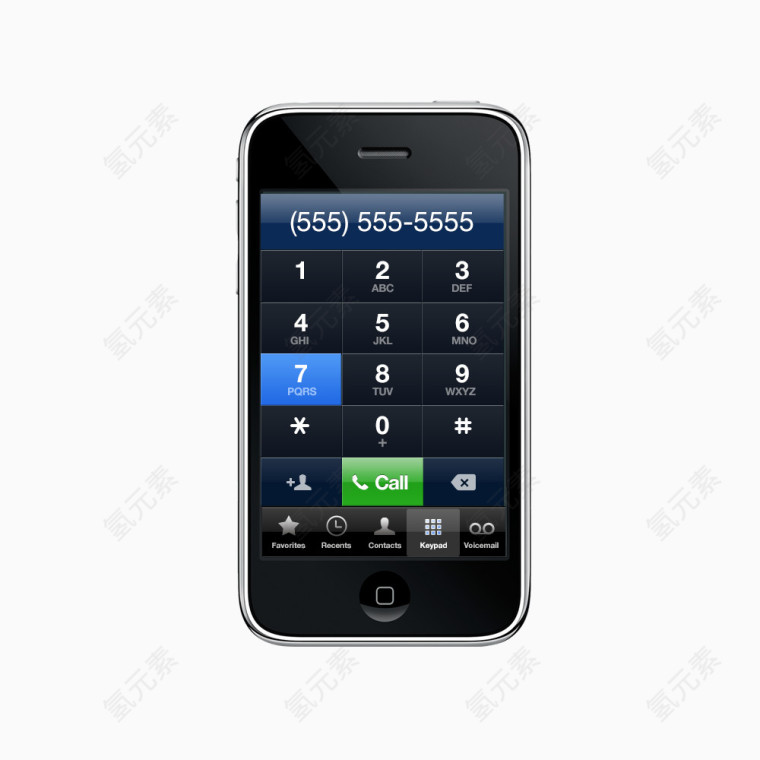 苹果手机拨打电话界面PSD素材手机界面3d
