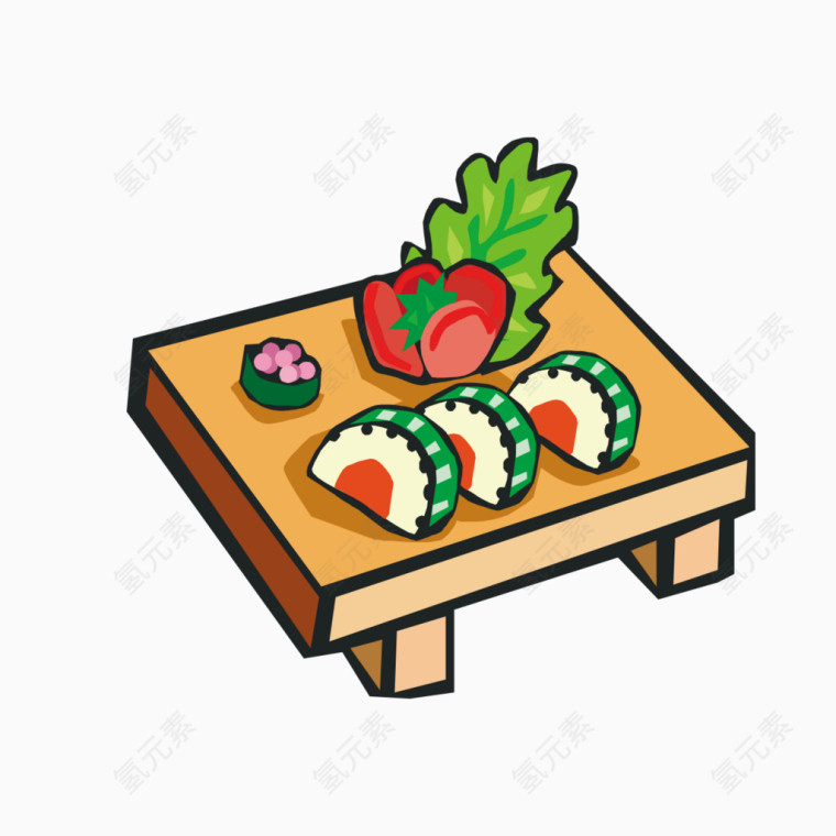 手绘寿司图案
