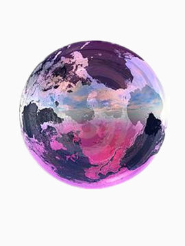 紫色风景玻璃球