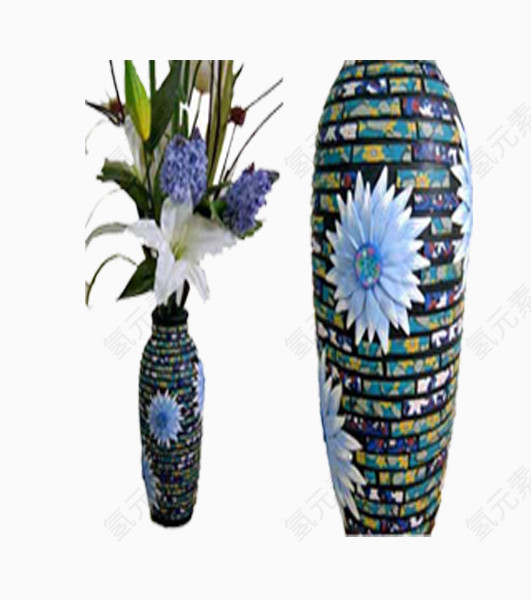 蓝紫色抽象彩色花瓶