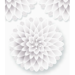 白色色彩块花朵图案PNG