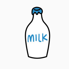 卡通手绘牛奶