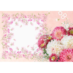 粉色花朵花瓣装饰浪漫边框
