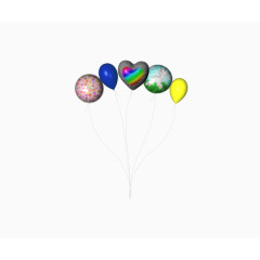 彩色创意圆形爱心气球设计