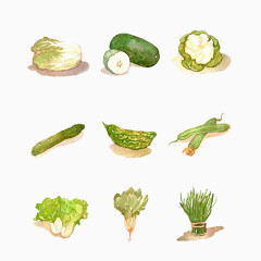 绿色水彩蔬菜