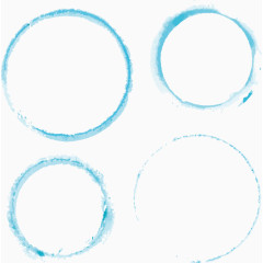 蓝色圆圈水墨画