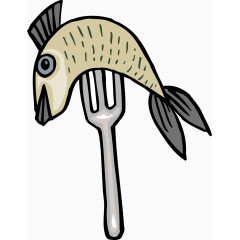 叉子和鱼