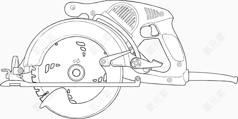 矢量线描电动劳动工具