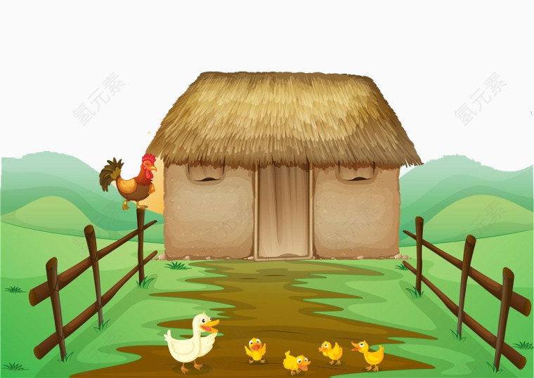 房子和鸭子和鸡