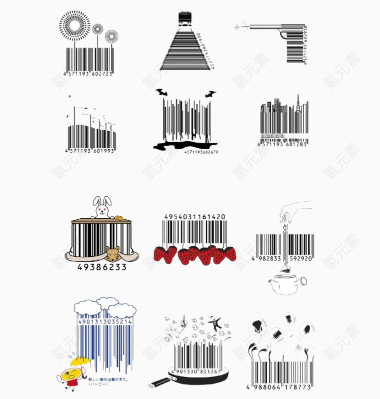创意条形码卡通