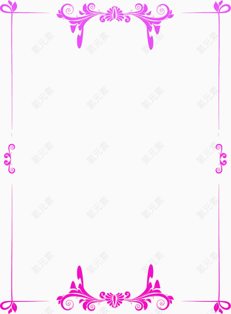粉紫色花纹边框相框