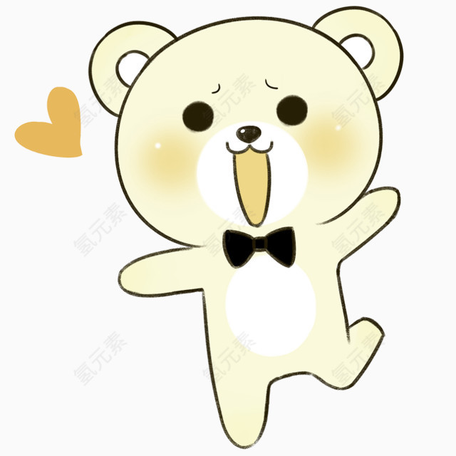 黄色卡通小熊装饰图案