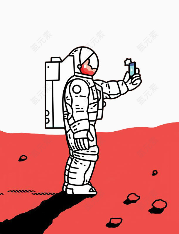 红色大地上的宇航员