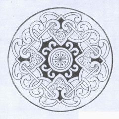 黑白圆形创意瓷盘印花图案