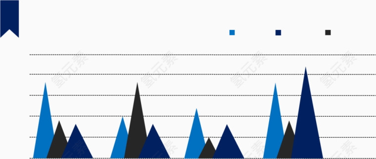 渐变蓝色三角数据图