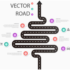 弯曲箭头公路商务信息图矢量素材