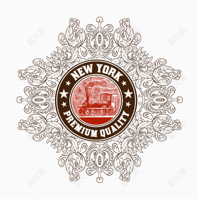 纽约火车复古图标