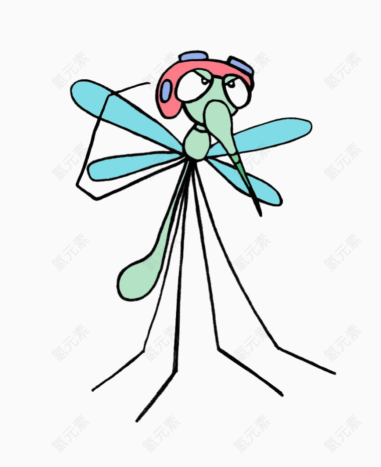 卡通戴眼镜的蚊子防蚊