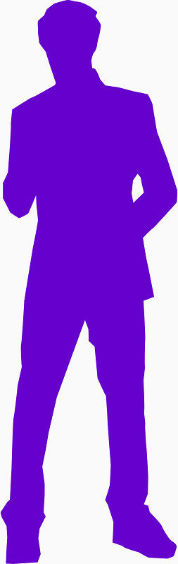 蓝紫色的卡通男子