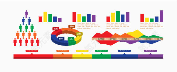 多彩图表矢量图