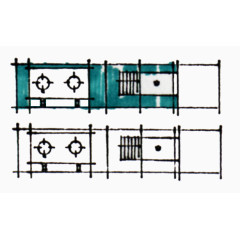 户型图彩平图手绘煤气灶