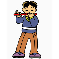 吹笛子的男孩
