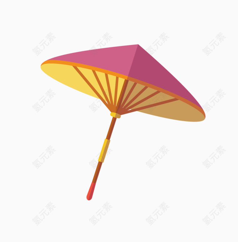 唯美粉色伞的矢量图