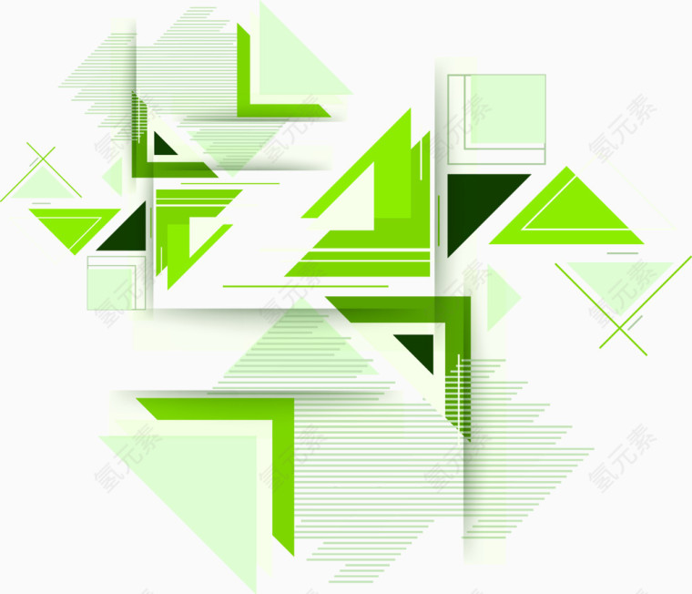 2016绿色矢量商务线条几何
