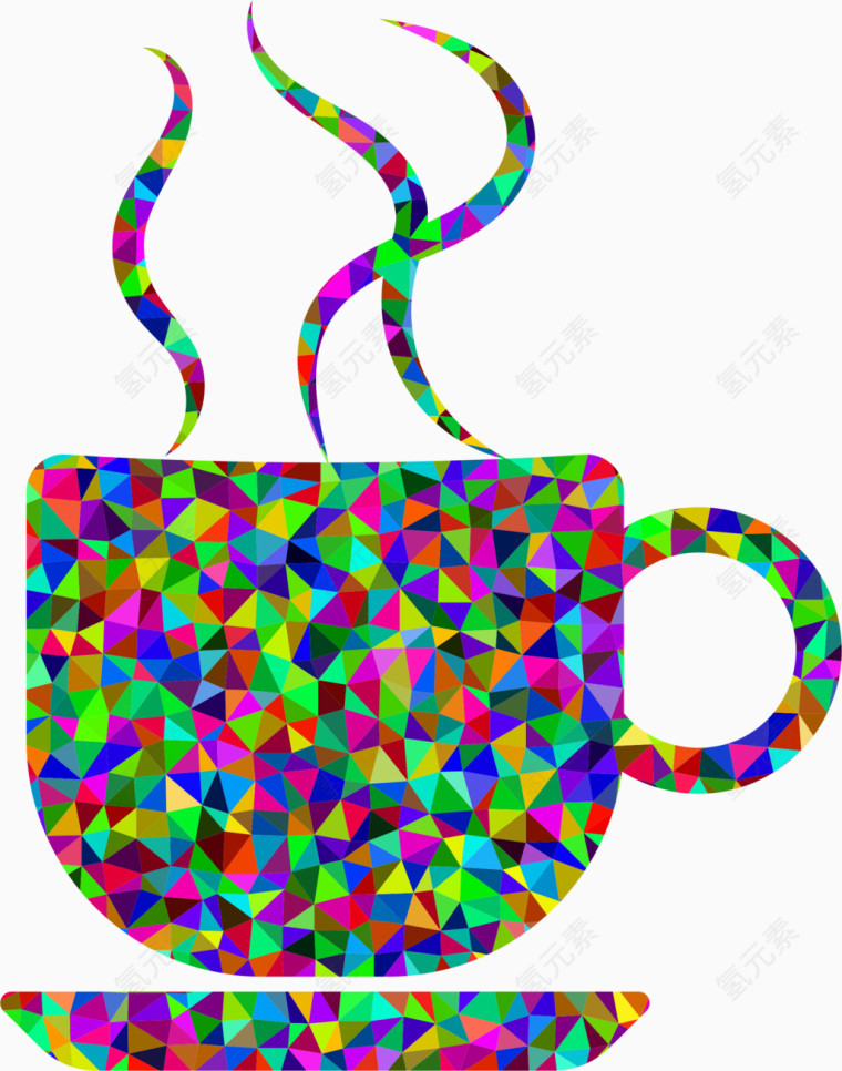 创意彩色块咖啡杯