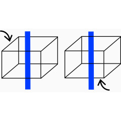 蓝色空间双向箭头