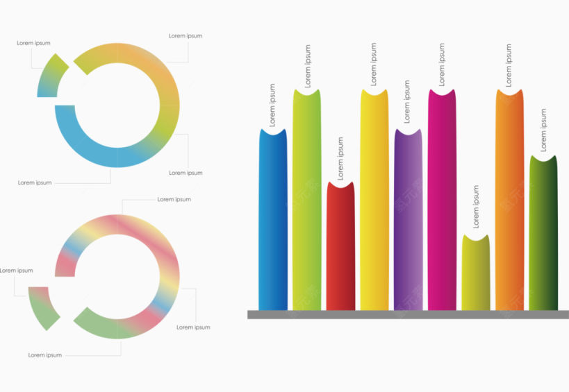 PPT图形柱状图矢量下载