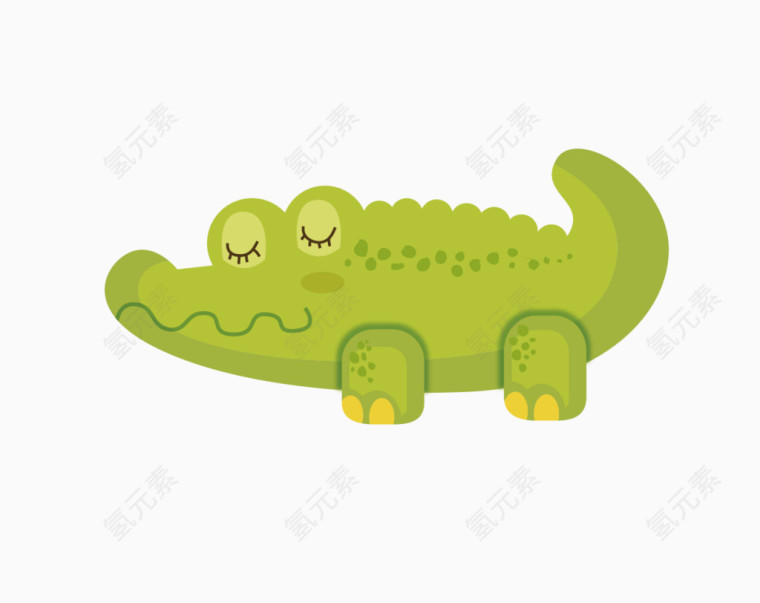 卡通矢量绿色的鳄鱼