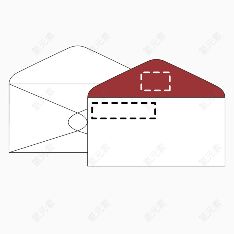 红色质感矢量商务信封