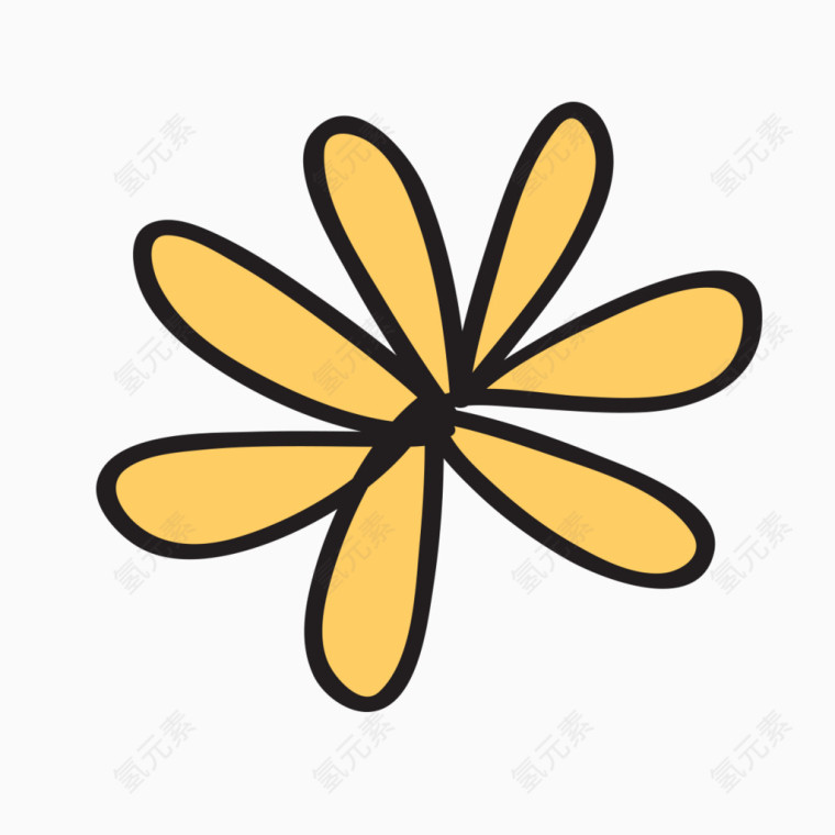 手绘黄色花瓣