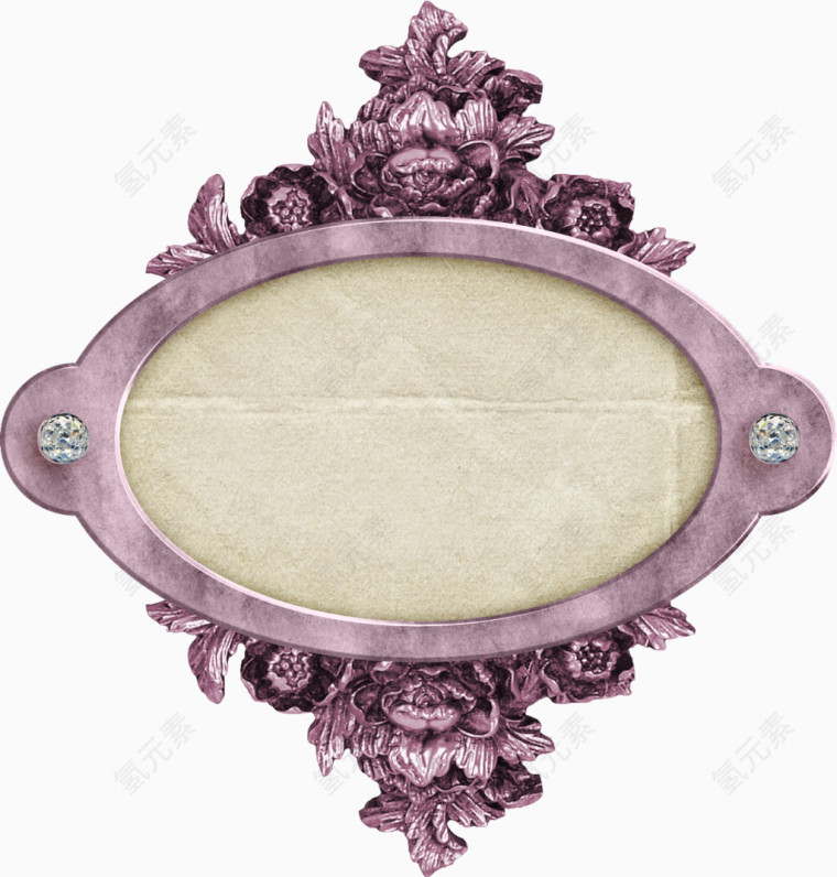 紫色花朵装饰镜框
