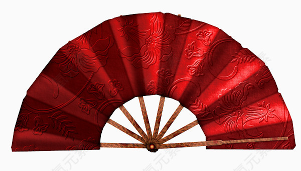 中国风春节红色折扇