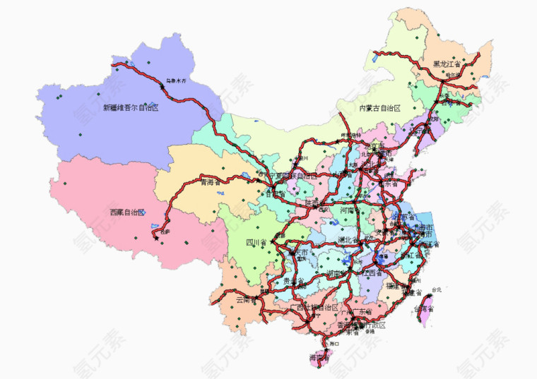 中国铁路线分布图